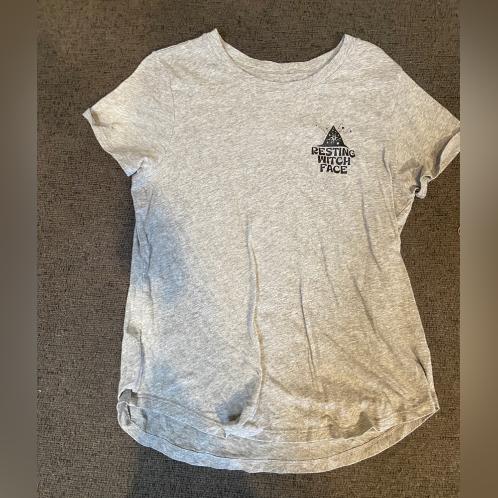 Grey “resting witch face” tee